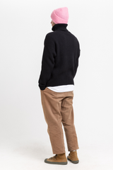 Black merino turtleneck sweater