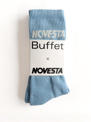 Powder blue rib logo socks