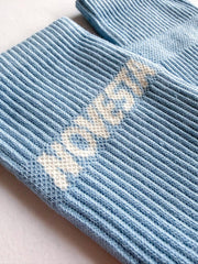Powder blue rib logo socks