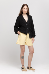 Yellow elasticated shorts