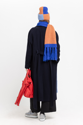 Colorblock alpaca maxi scarf