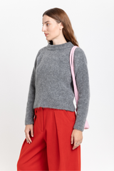 Melange grey alpaca sweater