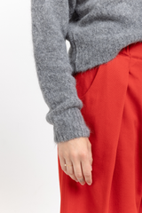 Melange grey alpaca sweater