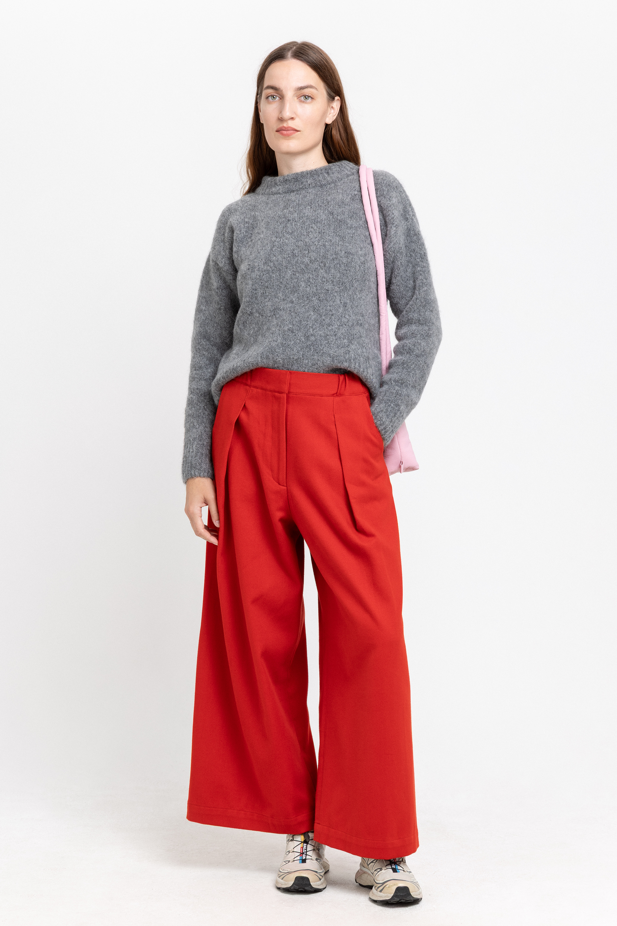 Melange grey alpaca sweater