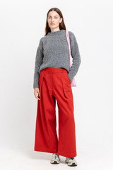 Melange grey alpaca sweater