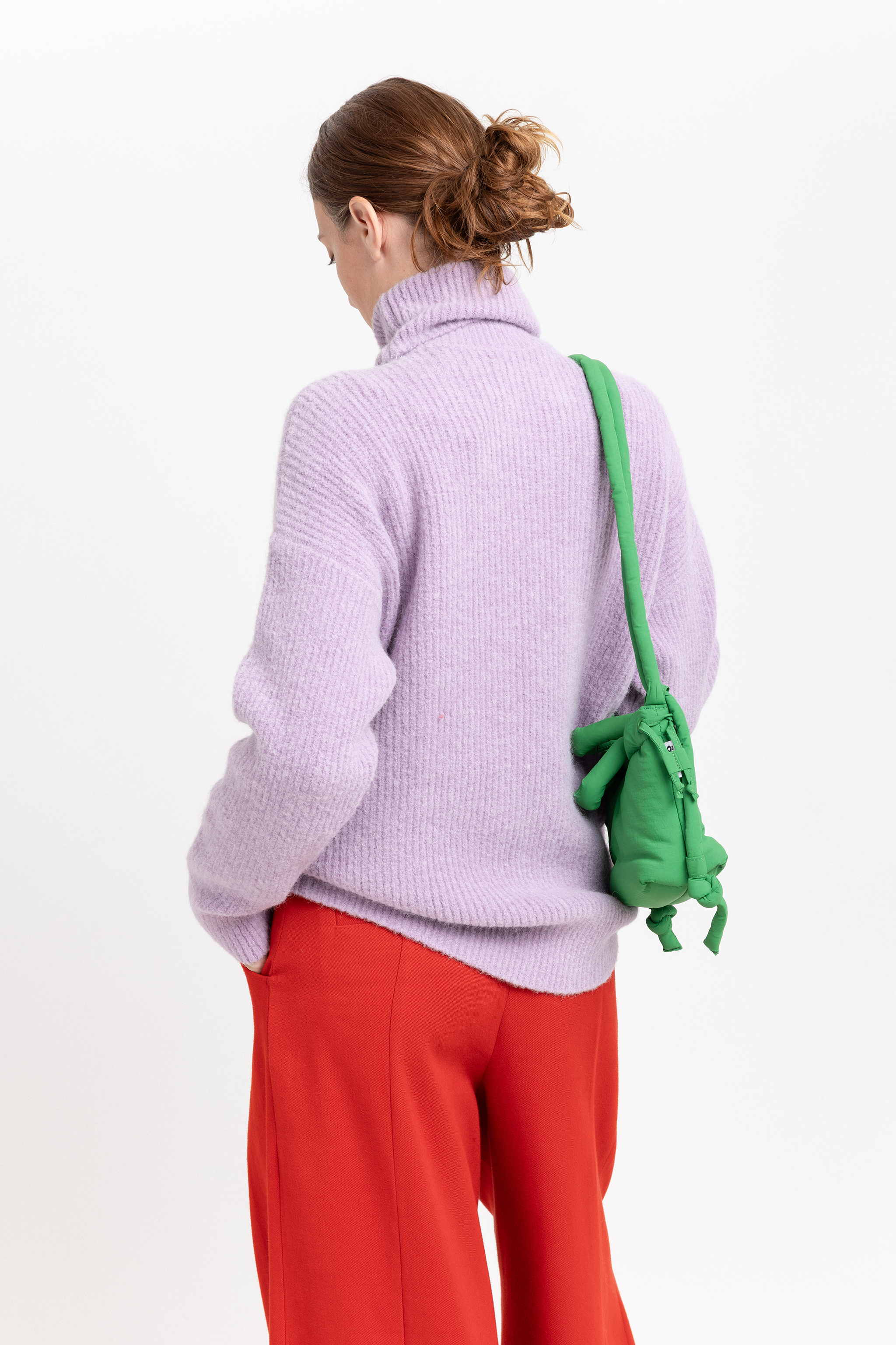 Lilac alpaca turtleneck sweater