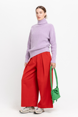 Lilac alpaca turtleneck sweater