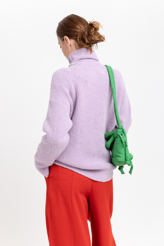 Lilac alpaca turtleneck sweater