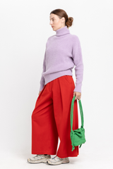 Lilac alpaca turtleneck sweater