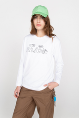 White print long-sleeve T-shirt