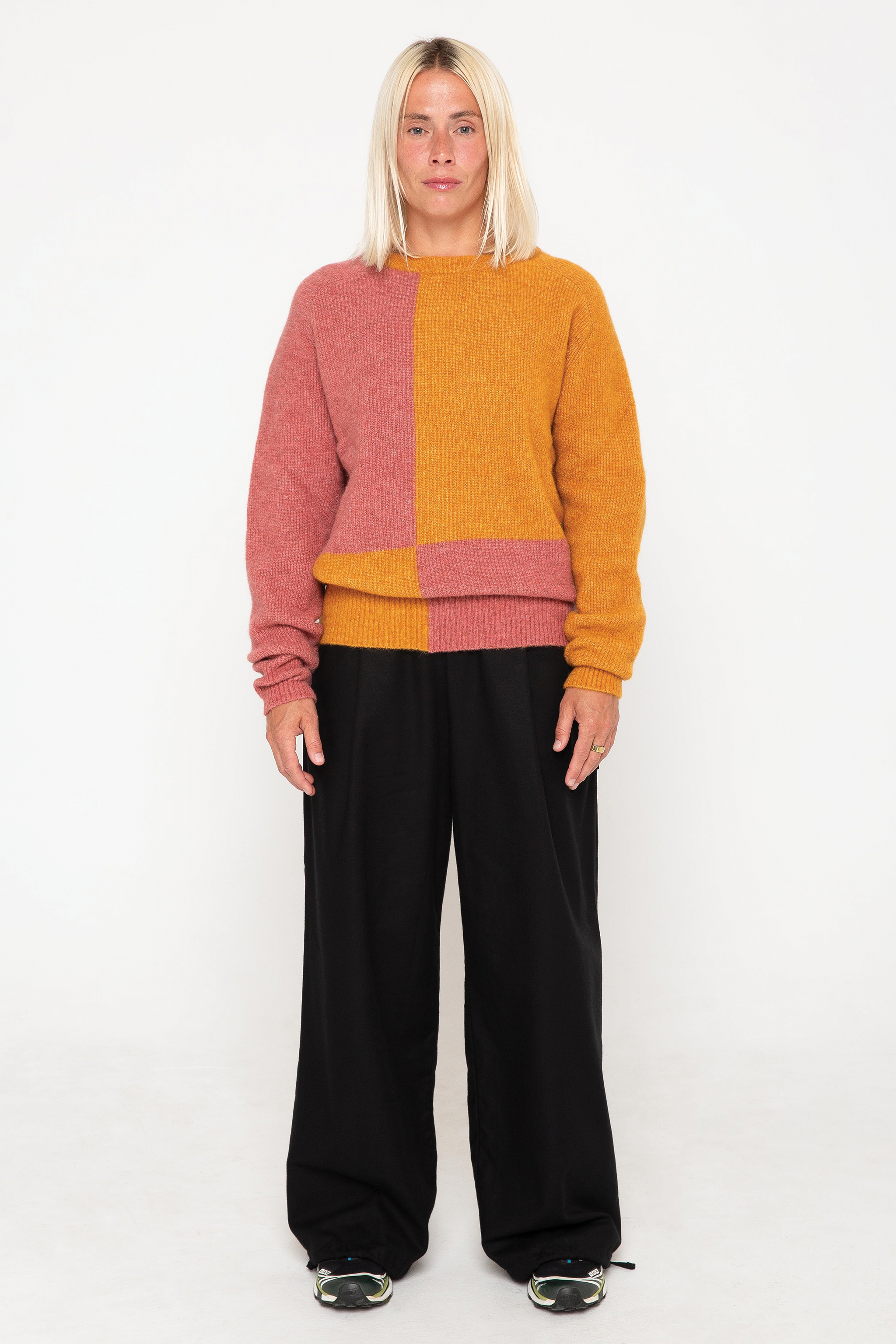 Duo color alpaca sweater