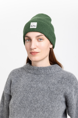 Moss green classic alpaca beanie