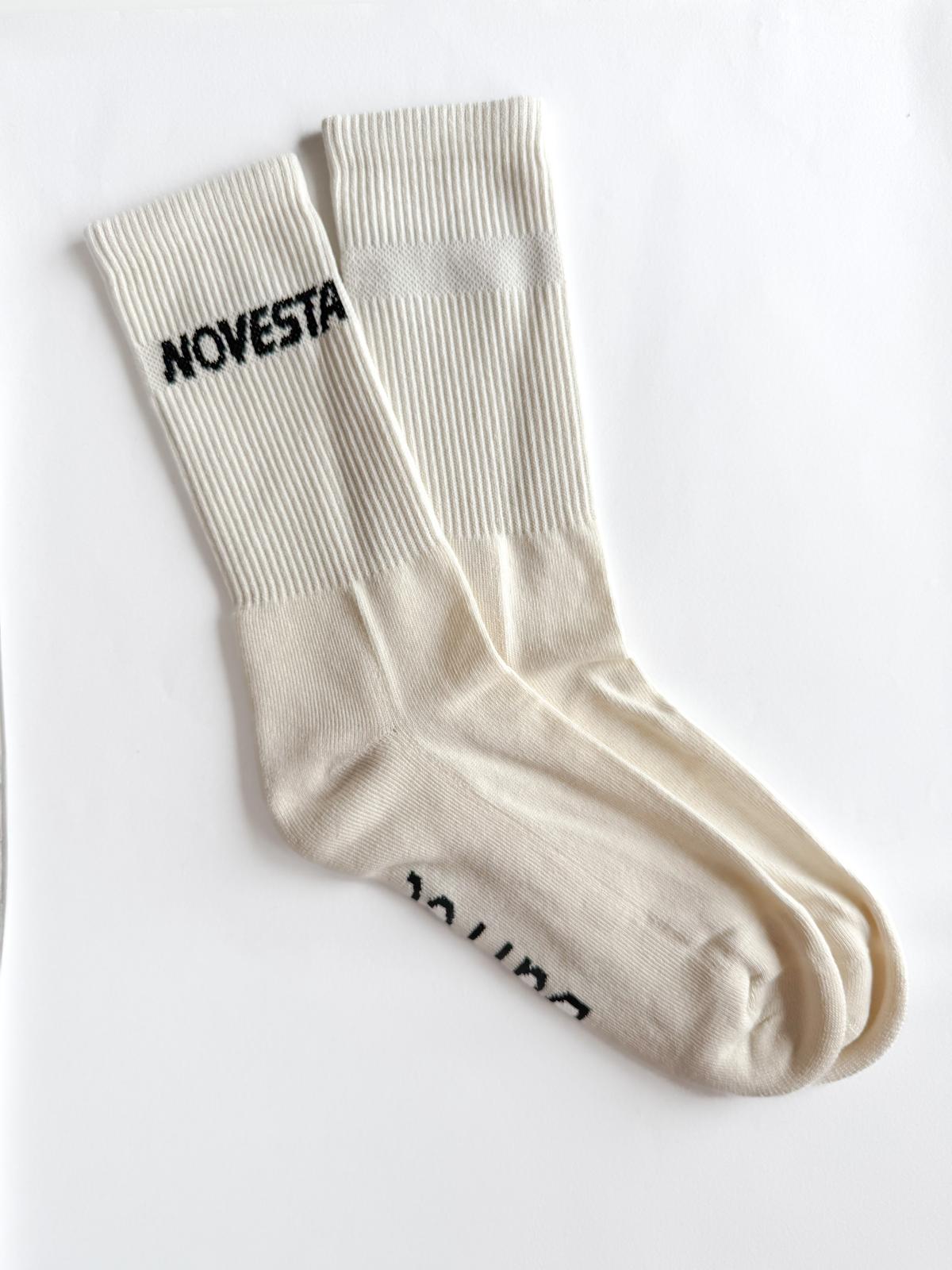 Off-white rib logo socks