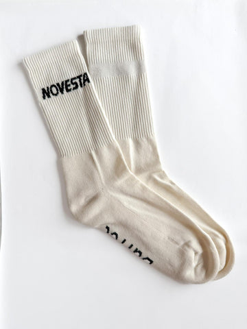 Off-white rib logo socks