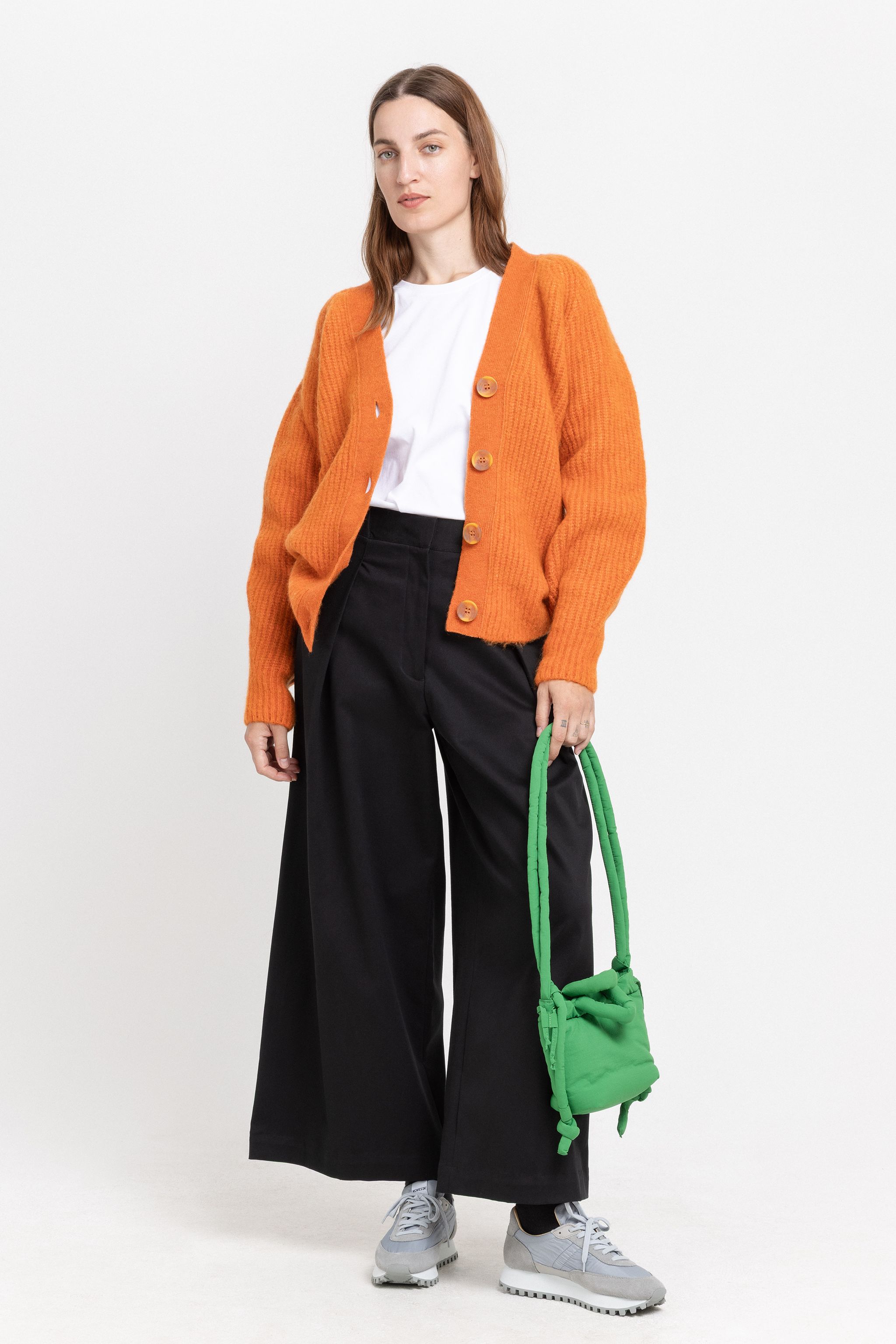 Orange alpaca cardigan