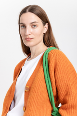 Orange alpaca cardigan