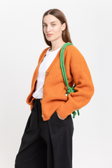 Orange alpaca cardigan