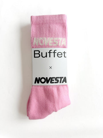 Pink rib logo socks
