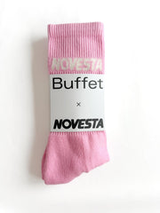 Pink rib logo socks
