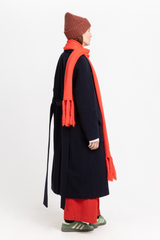 Red alpaca maxi scarf