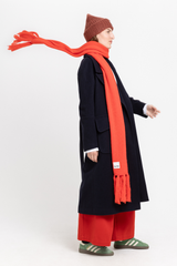 Red alpaca maxi scarf