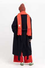 Red alpaca maxi scarf