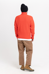 Red alpaca turtleneck sweater
