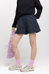 Black elasticated shorts