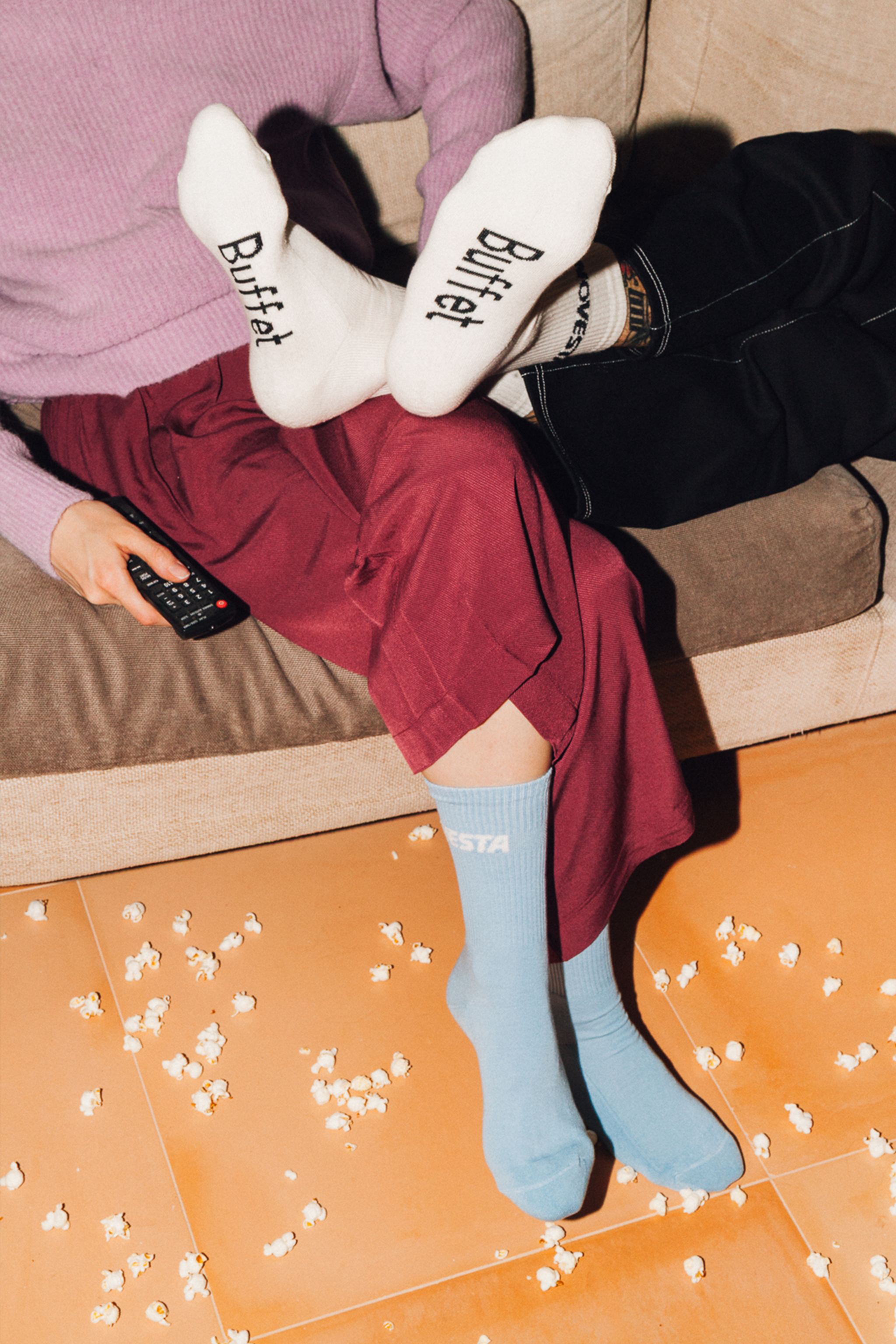 Off-white rib logo socks