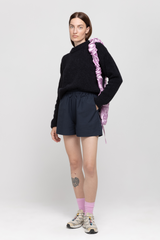 Black elasticated shorts