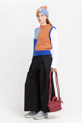 Color block alpaca vest