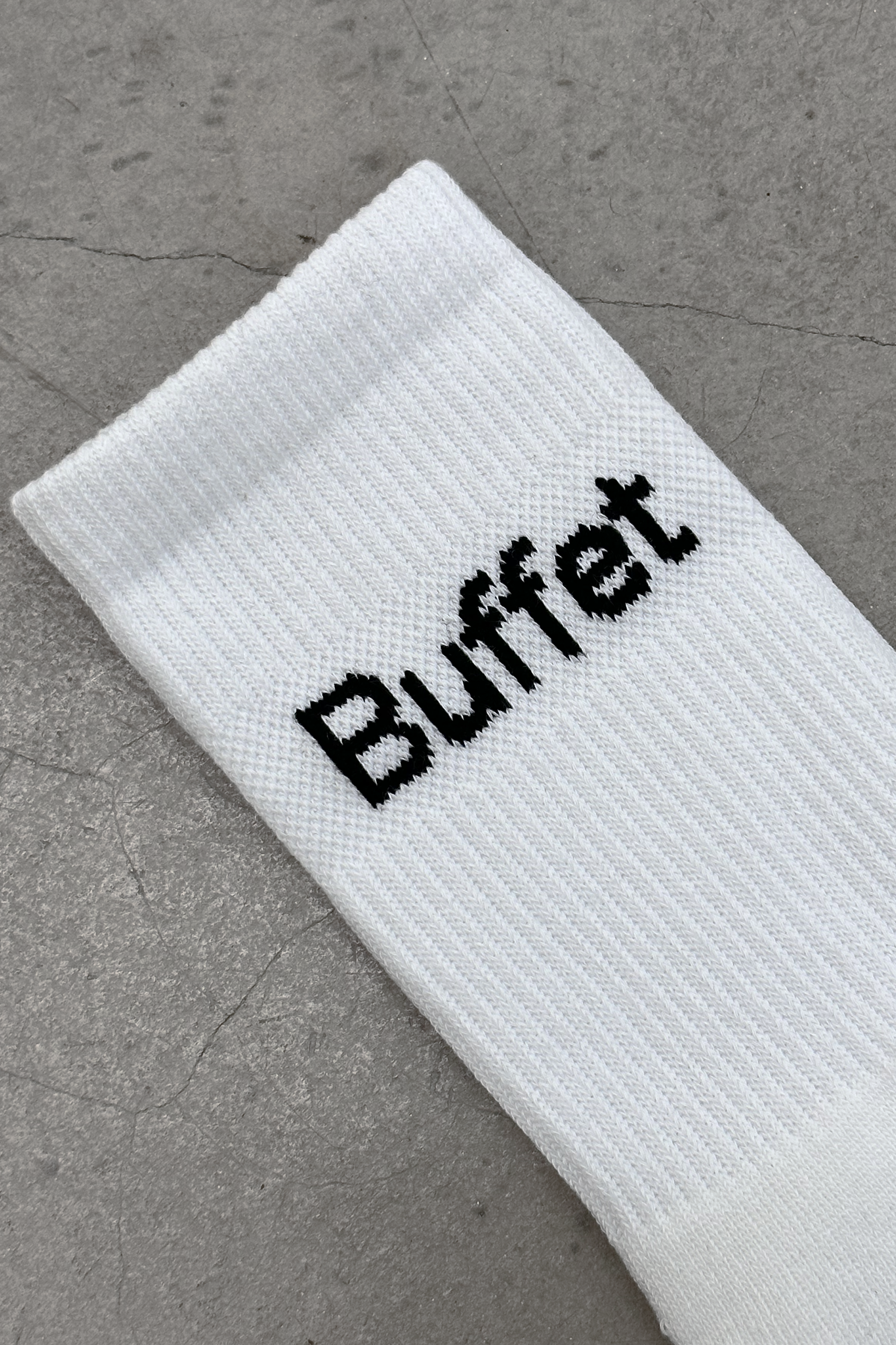 White rib logo socks