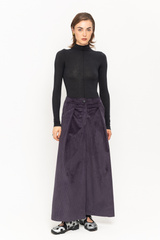 Purple corduroy wide tailored trousers