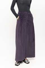Purple corduroy wide tailored trousers
