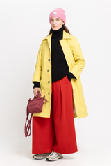 Yellow rubberized car coat