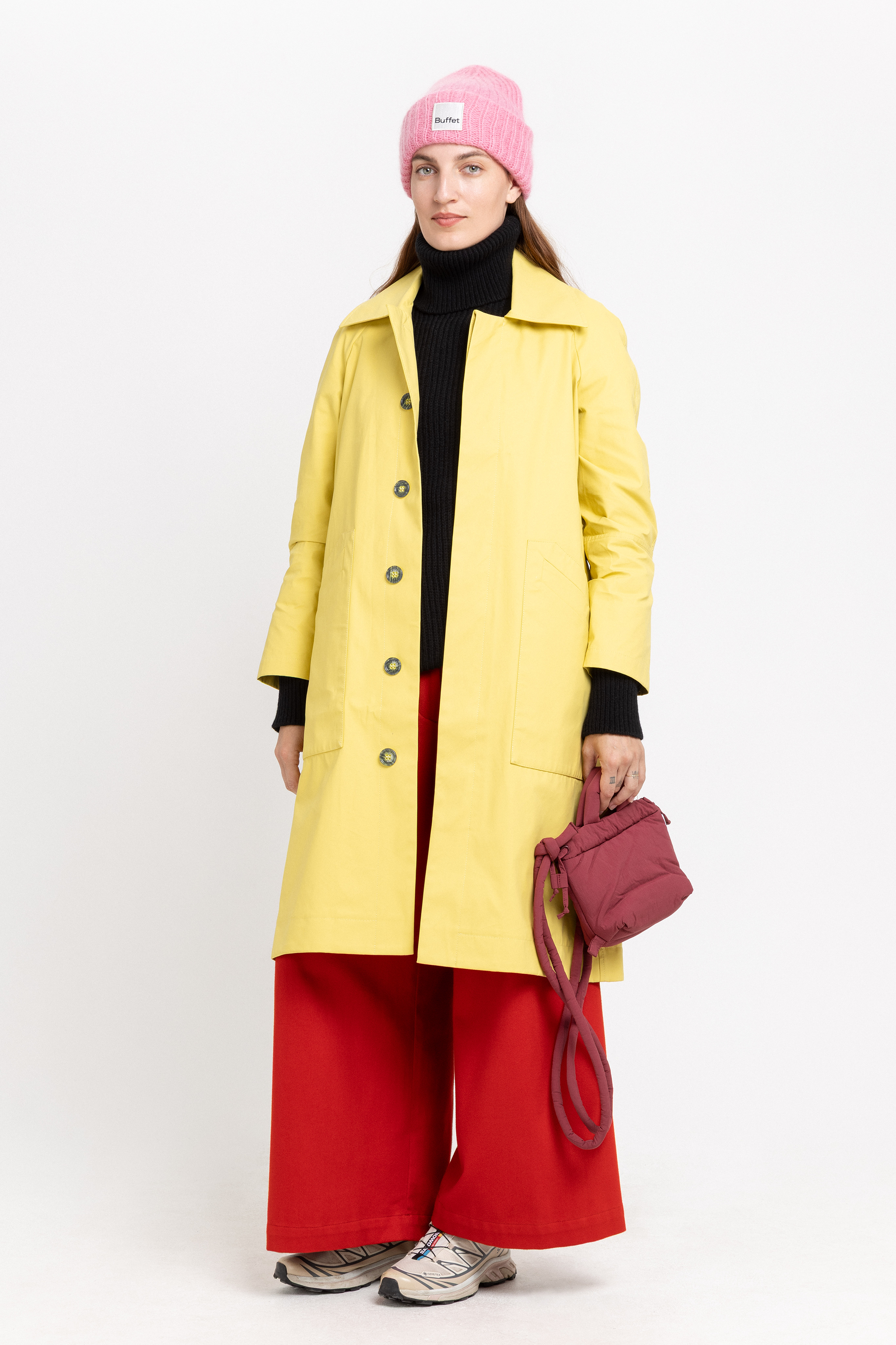 Yellow rubberized car coat