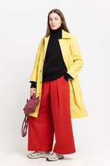 Yellow rubberized car coat