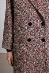 Tweed wool cocoon coat