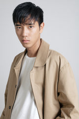 Sand Japanese cotton mac coat