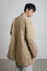 Sand Japanese cotton mac coat
