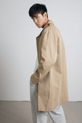 Sand Japanese cotton mac coat