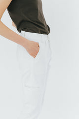 White slim tailored trousers