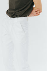 White slim tailored trousers