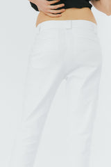 White slim tailored trousers