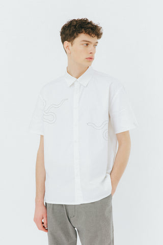 White snake print shirt