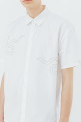 White snake print shirt