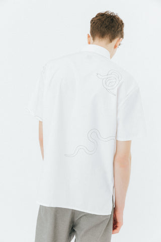 White snake print shirt