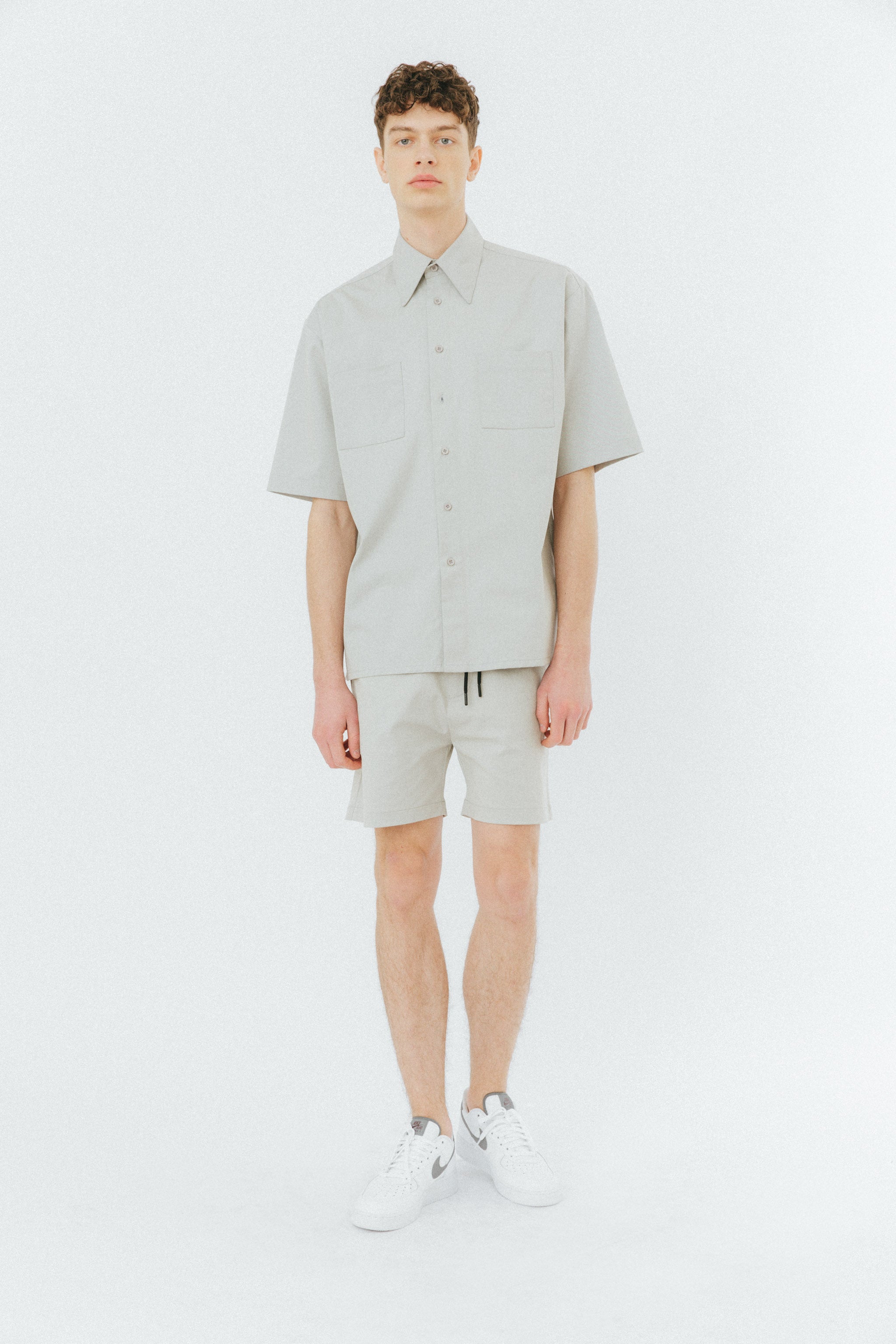 Grey sales drawstring shorts