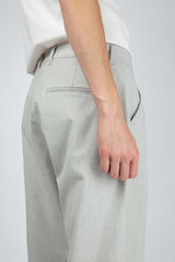 Light grey cotton twill baggy trousers