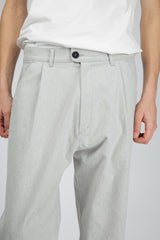 Light grey cotton twill baggy trousers